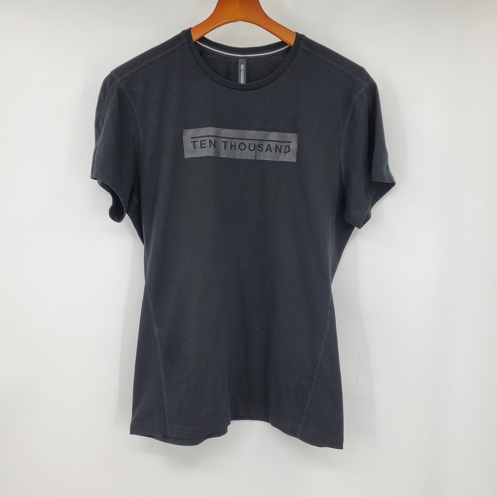 Ten Thousand Durable Logo Tee Black Men Large TTKT025 Training Shirt Workout Gym